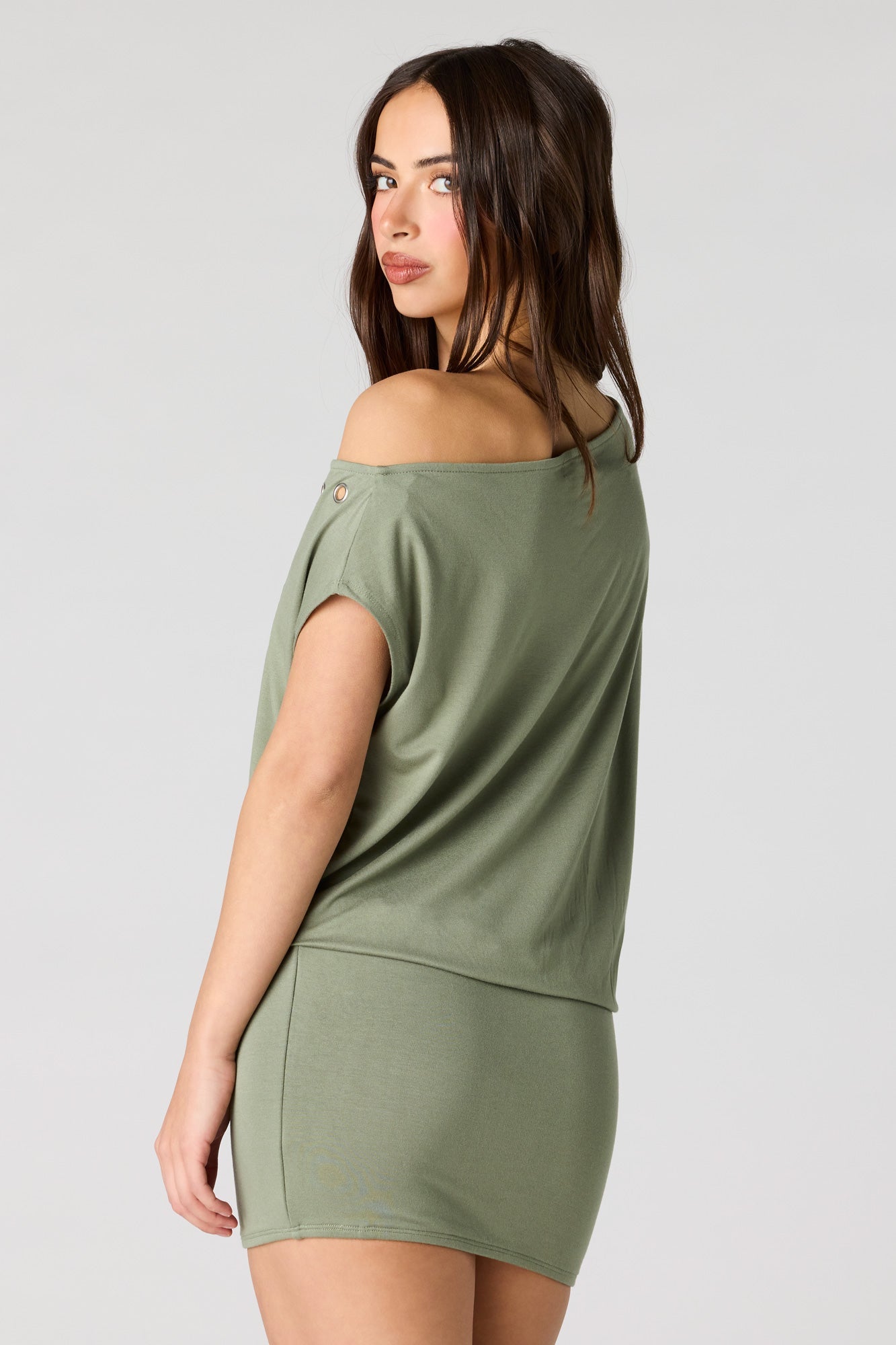 Dolman Eyelet Mini Dress
