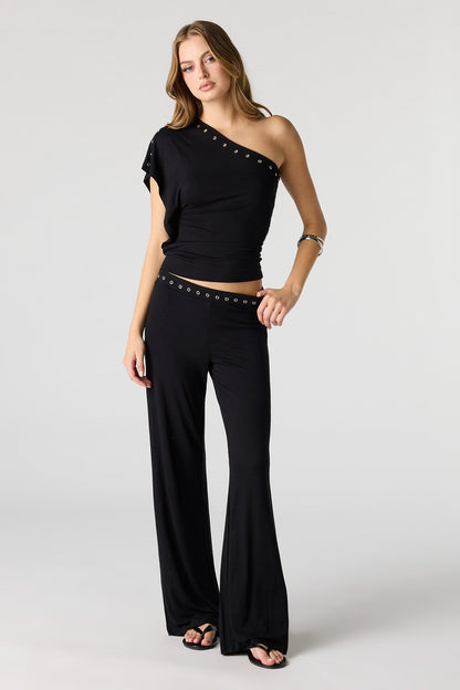 Eyelet One Shoulder Top