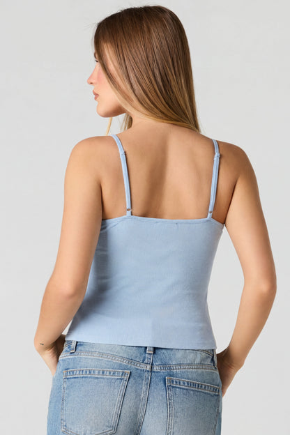 Braless Ribbed Scoop Neck Tank