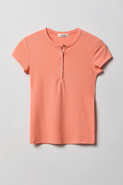 Ribbed Classic Henley Top
