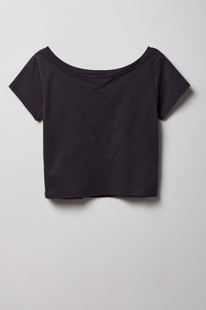 Off Shoulder Graphic T-Shirt