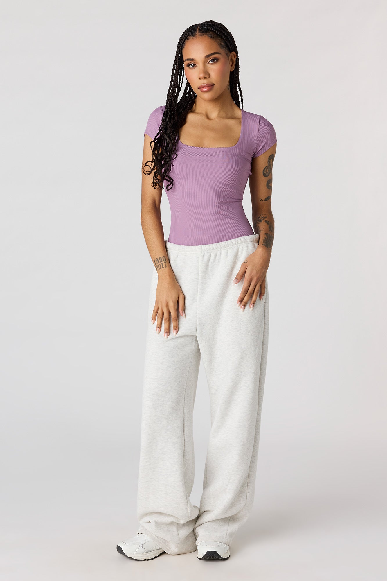 Contour Ribbed Square Neck Bodysuit