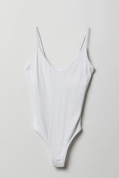 Luxe Heavy Contour Braless V-Neck Bodysuit