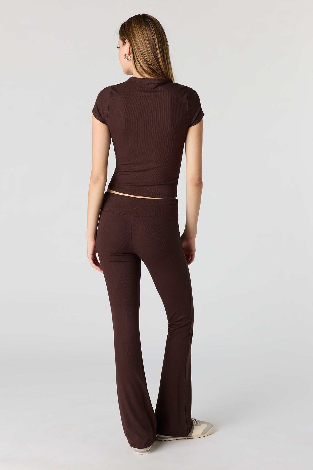 Soft Ribbed T-Shirt & Flare Pant Set