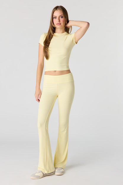 Soft Ribbed T-Shirt & Flare Pant Set