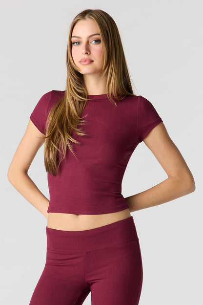 Soft Ribbed T-Shirt & Flare Pant Set