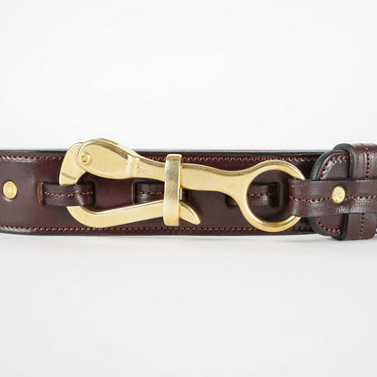 1 1/2" Pelican Belt with Unique Buckle - Havana