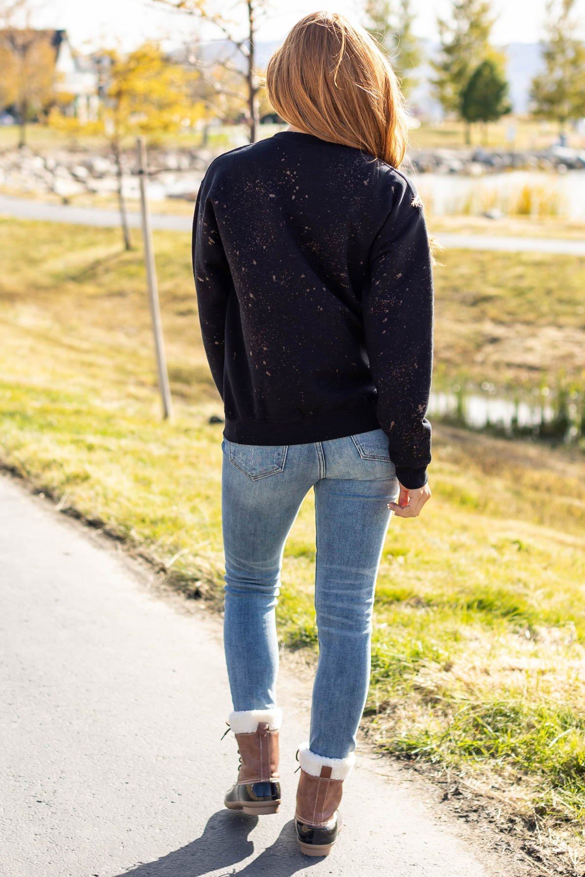 Black Bleached Not A Morning Person Sweatshirt