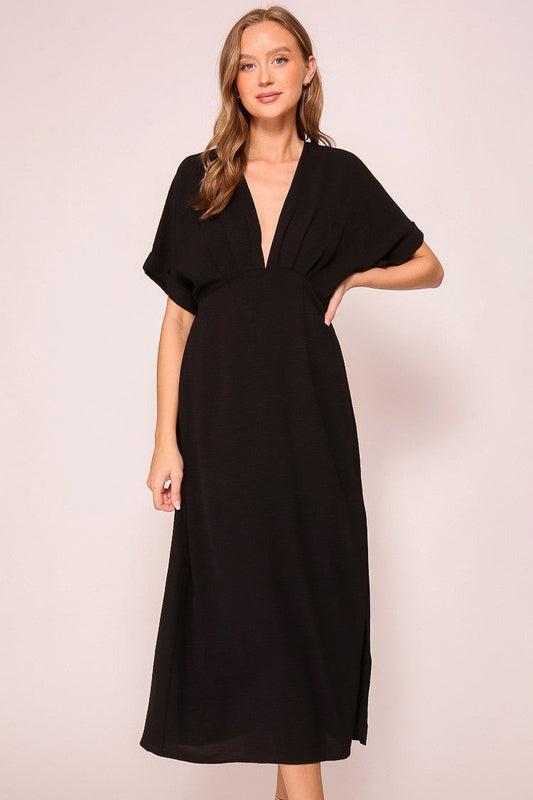 Black Airy Midi Dress