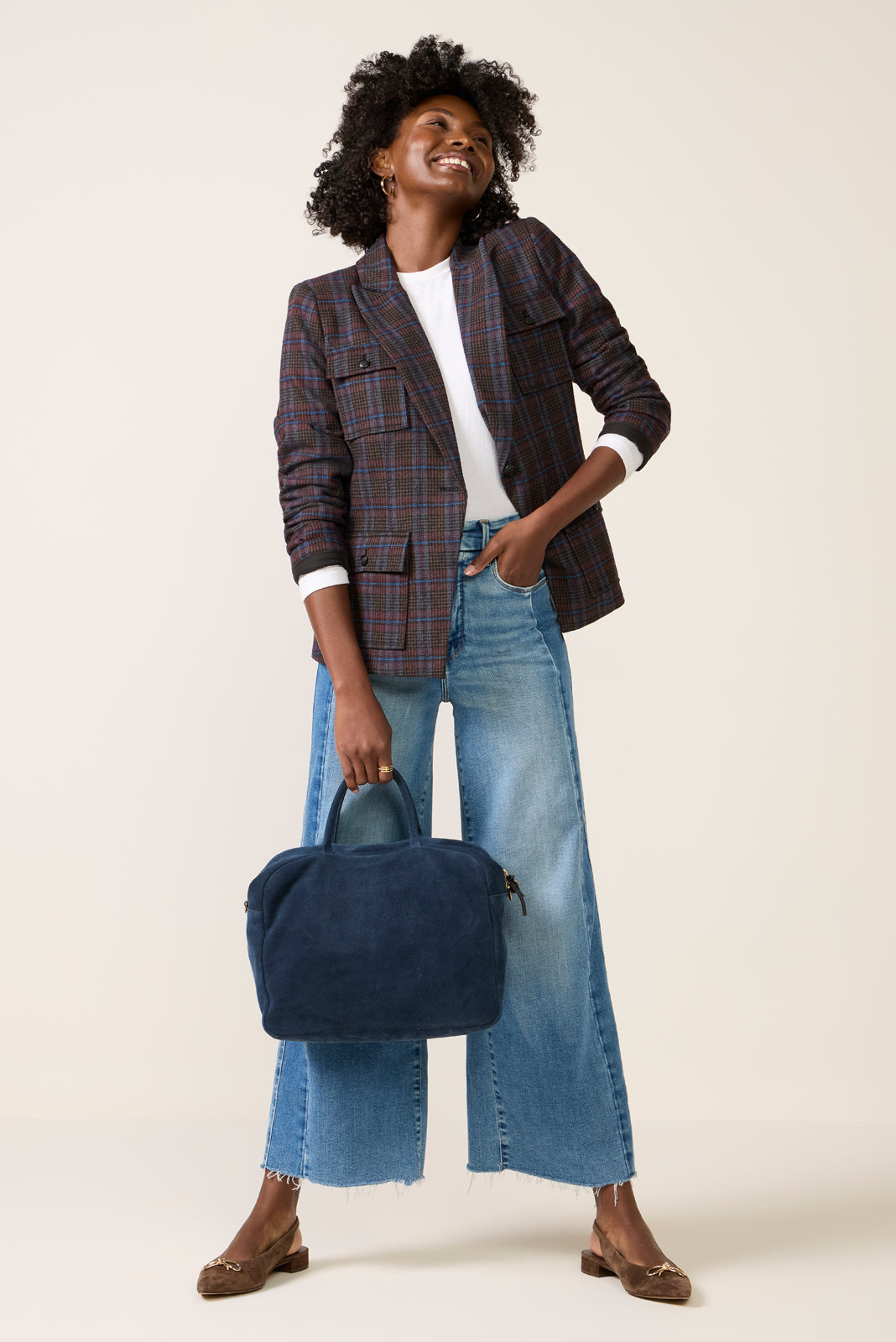 Jackie Plaid Blazer