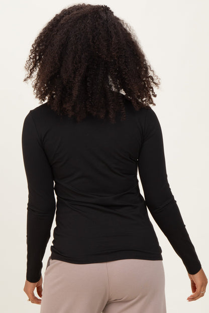 Black Basic Long Sleeve Top