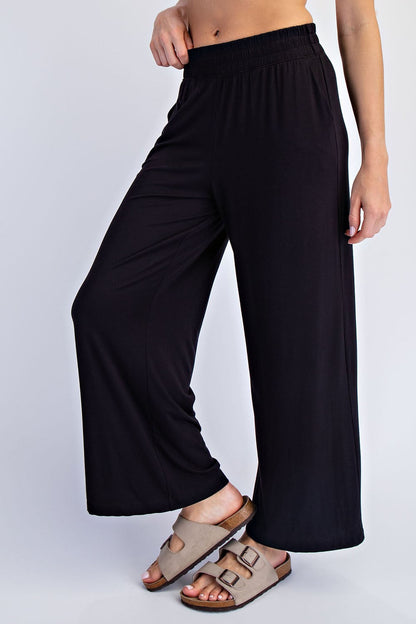 Black Ankle Wide Leg Pants