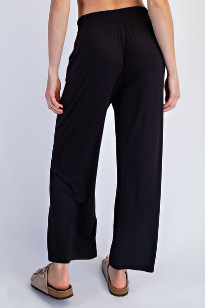 Black Ankle Wide Leg Pants