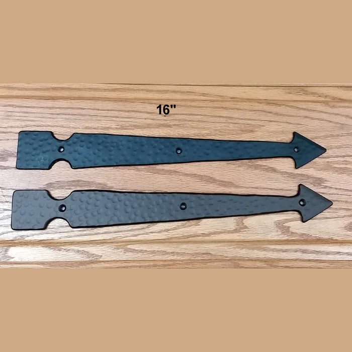 16" Faux Arrow Hinge with Hammered distressed surface