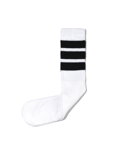19 Inch Mid-calf Tube - White w/Black Stripe