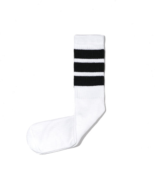 19 Inch Mid-calf Tube - White w/Black Stripe