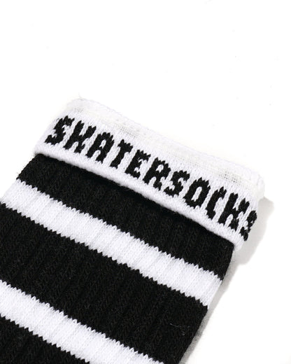 19 Inch Mid-calf Tube - White w/Black Stripe