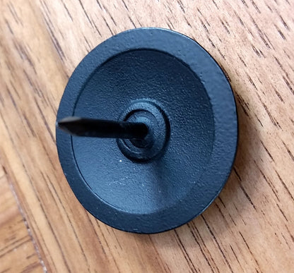 round clavos 1 1/4" black powder coat finish, underside view - Wild West Hardware