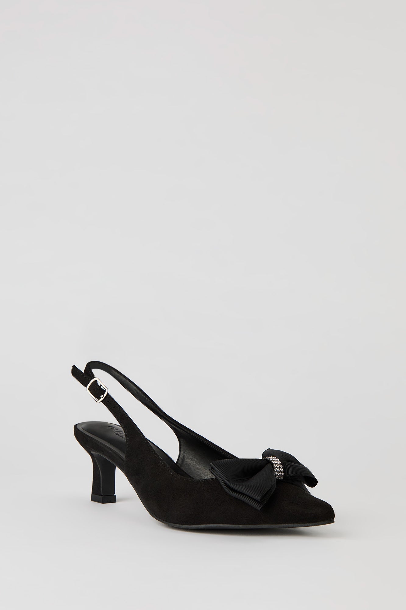 Rhinestone Bow Kitten Heeled Slingback
