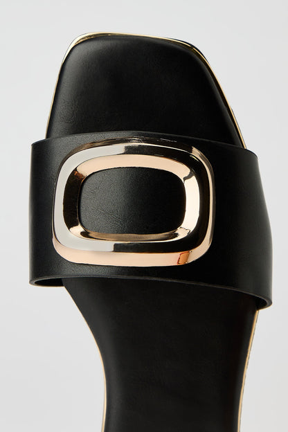 Square Metal Buckle Sandal
