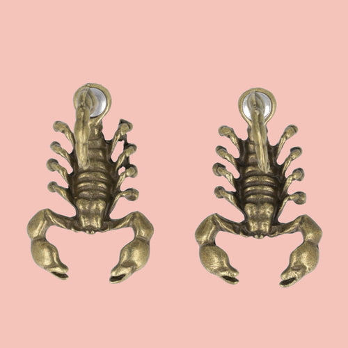 Scorpion 2 Piece Stud Earrings (Antique Gold Plated)