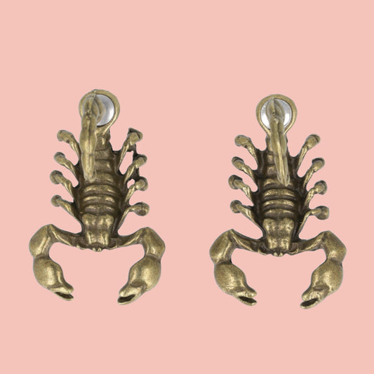 Scorpion 2 Piece Stud Earrings (Antique Gold Plated)