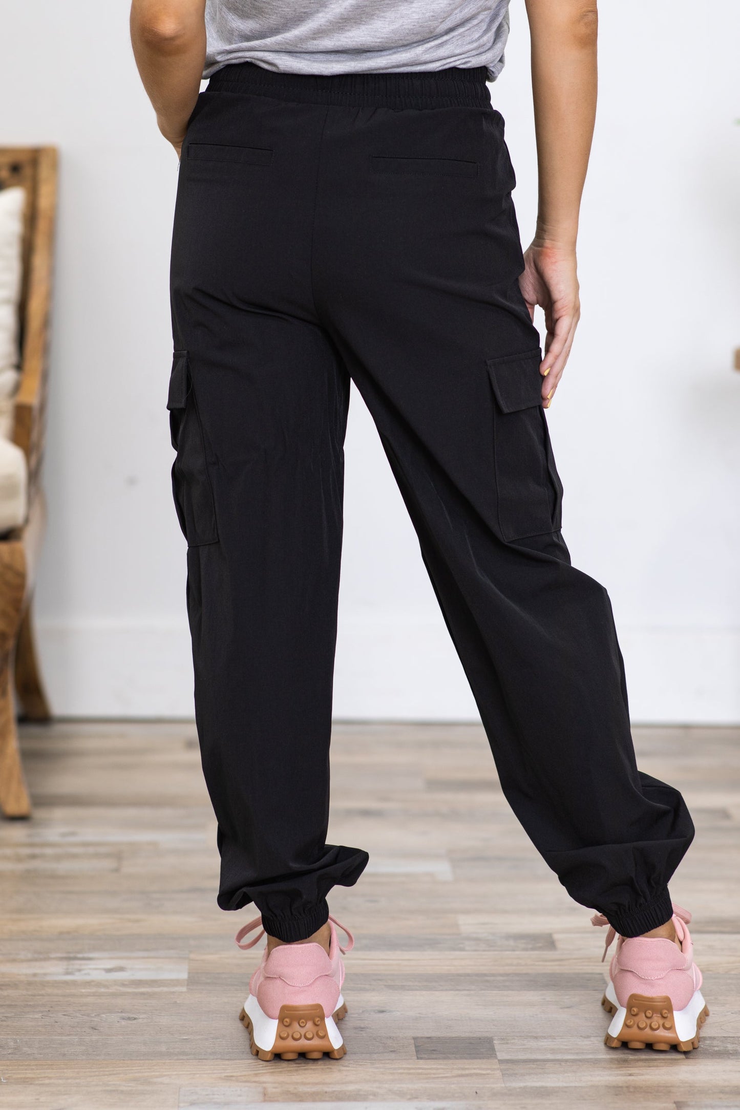 Black Lightweight Cargo Joggers