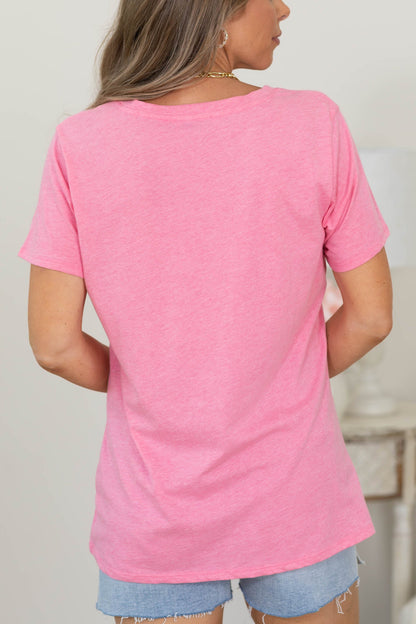 Boyfriend Fit V-Neck Short Sleeve Tee