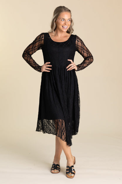 Black Long Sleeve Lace Dress