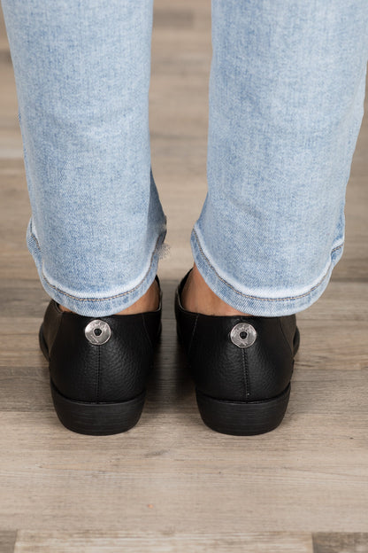 Blowfish Black Faux Leather Flats With Studs