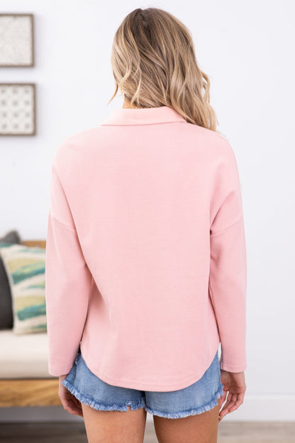 Blush Waffle Knit Shacket