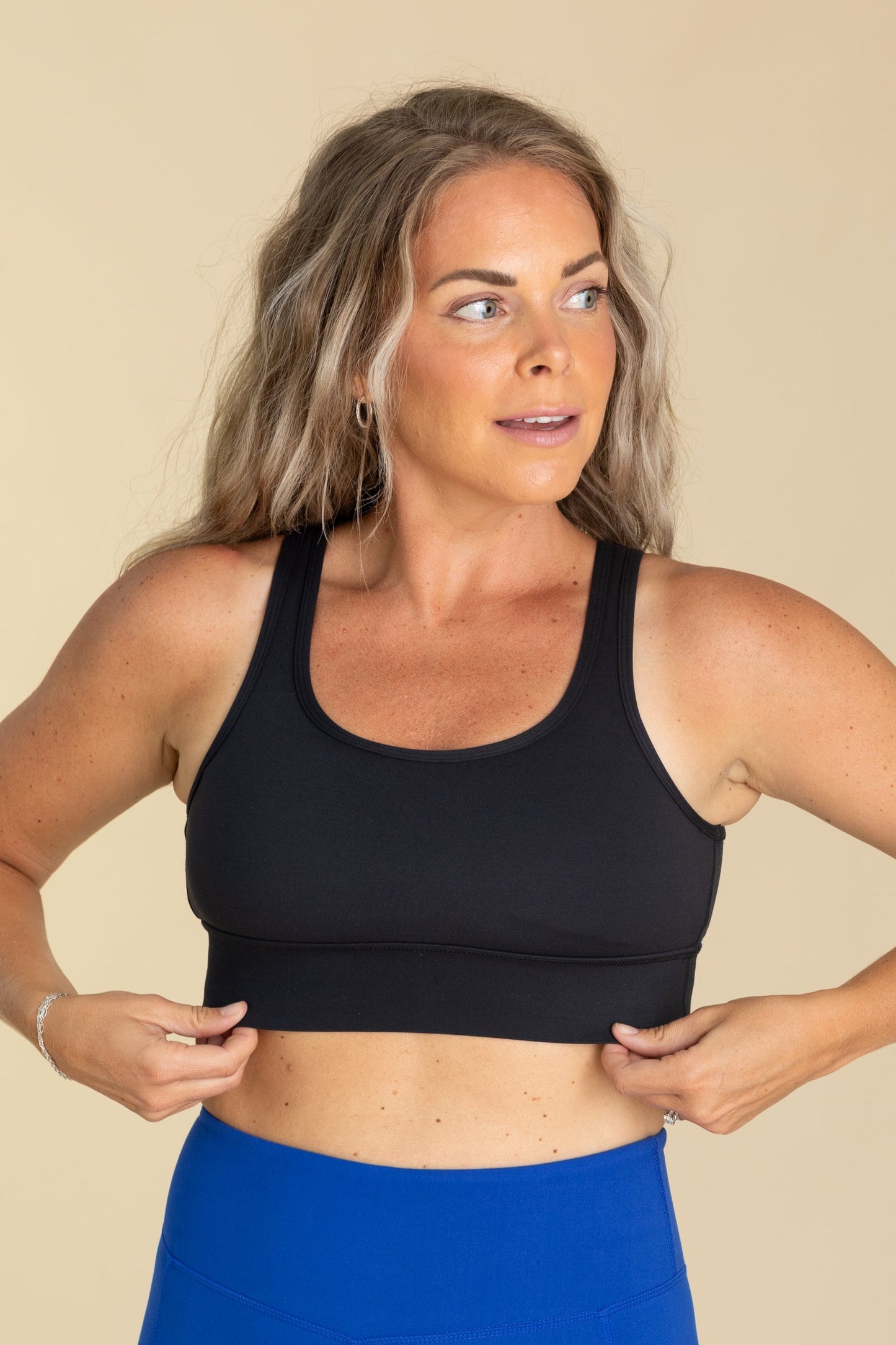 Black Contour Band Sports Bra