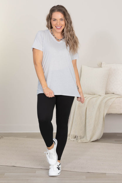 Boyfriend Fit V-Neck Short Sleeve Tee