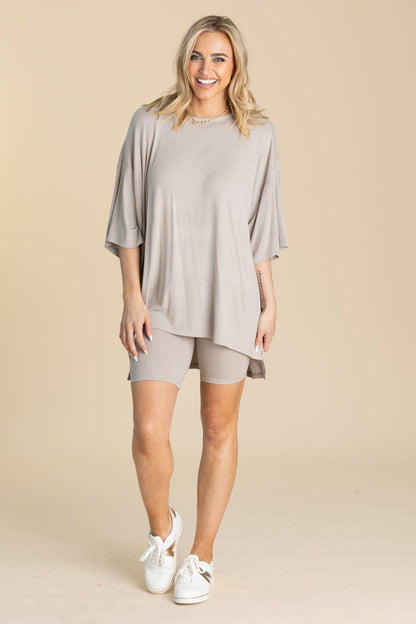 Babyrib Knit Oversized Tunic Top