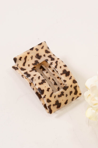 Blonde Tortoise Flat Rectangle Hair Clip