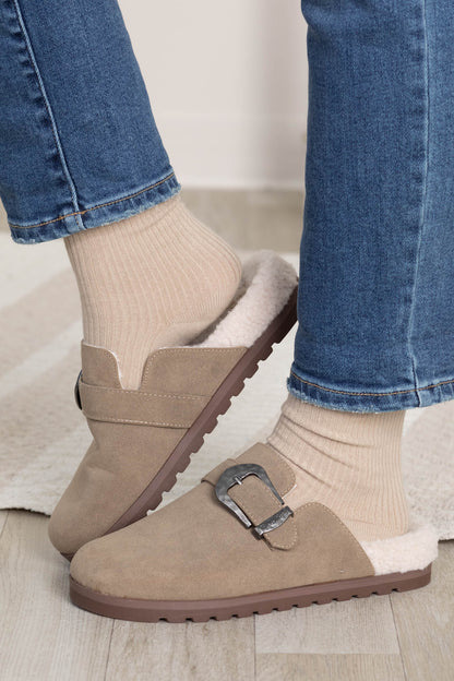 Blowfish Faux Suede Cozy Lined Slip On Mules