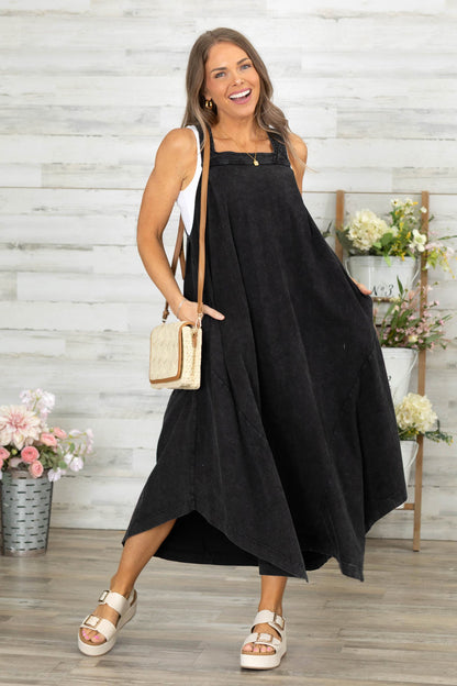 Ash Black Halter Tank Maxi Dress