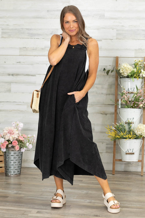 Ash Black Halter Tank Maxi Dress