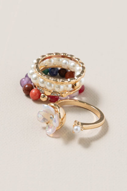 Beaded Stackable Ring Sets