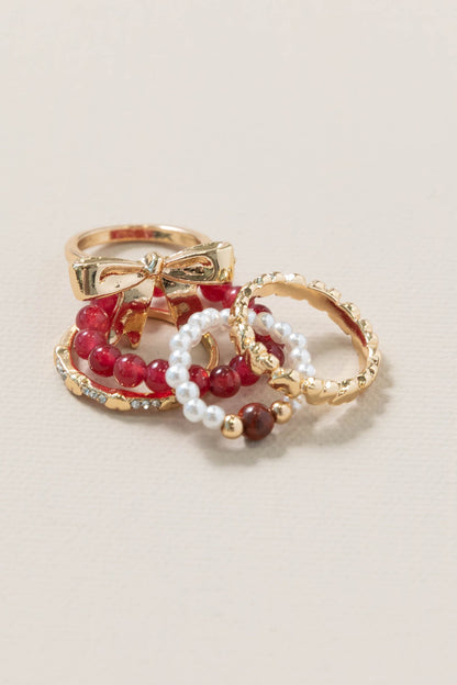Beaded Stackable Ring Sets