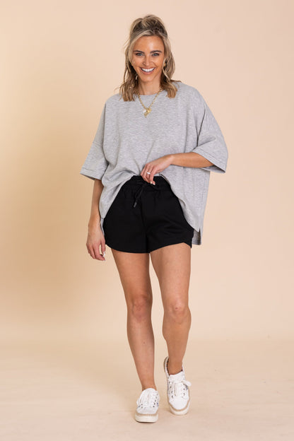 Black Scuba Drawstring Shorts