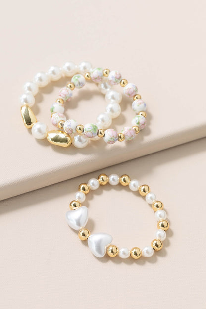 Bows & Pearls Bracelet Set