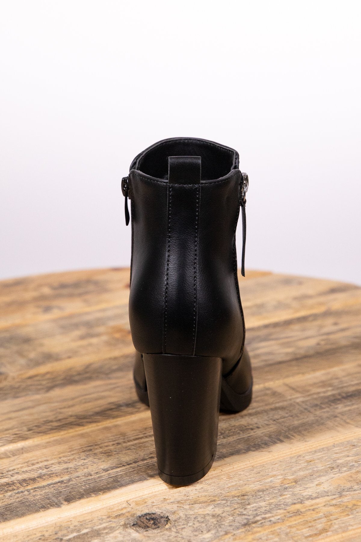 Black Faux Leather Side Zip Tall Bootie