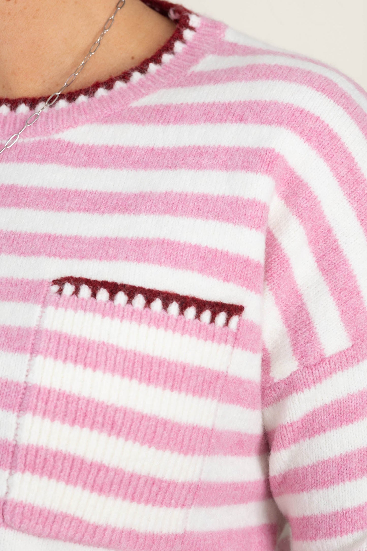 Blanket Stitched Stripe Sweaters
