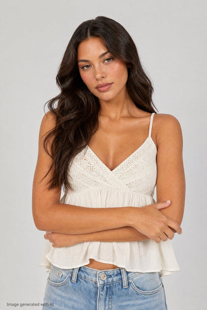 Surplice Babydoll Tank
