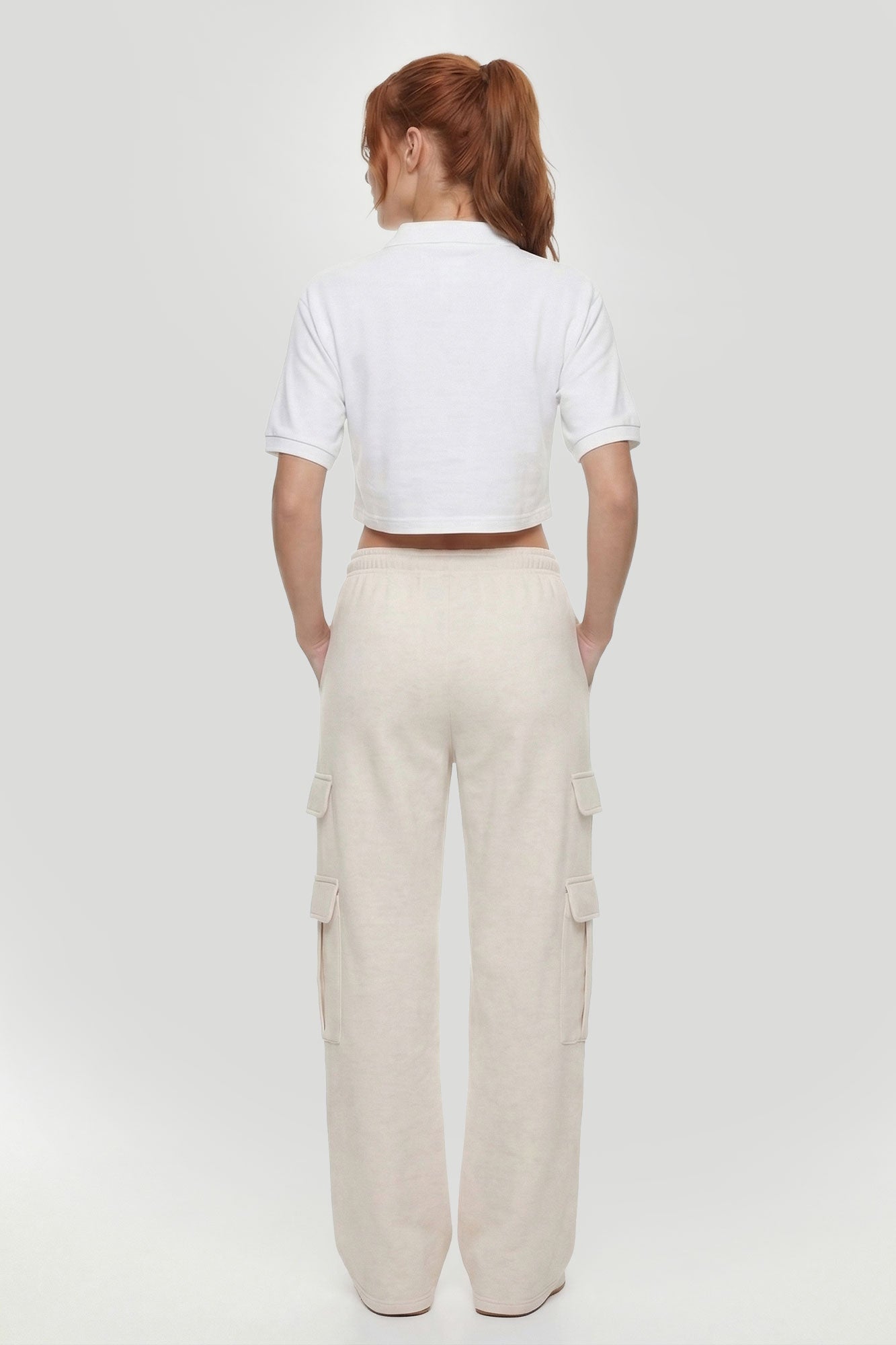 Embroidered Oversized Cropped Polo