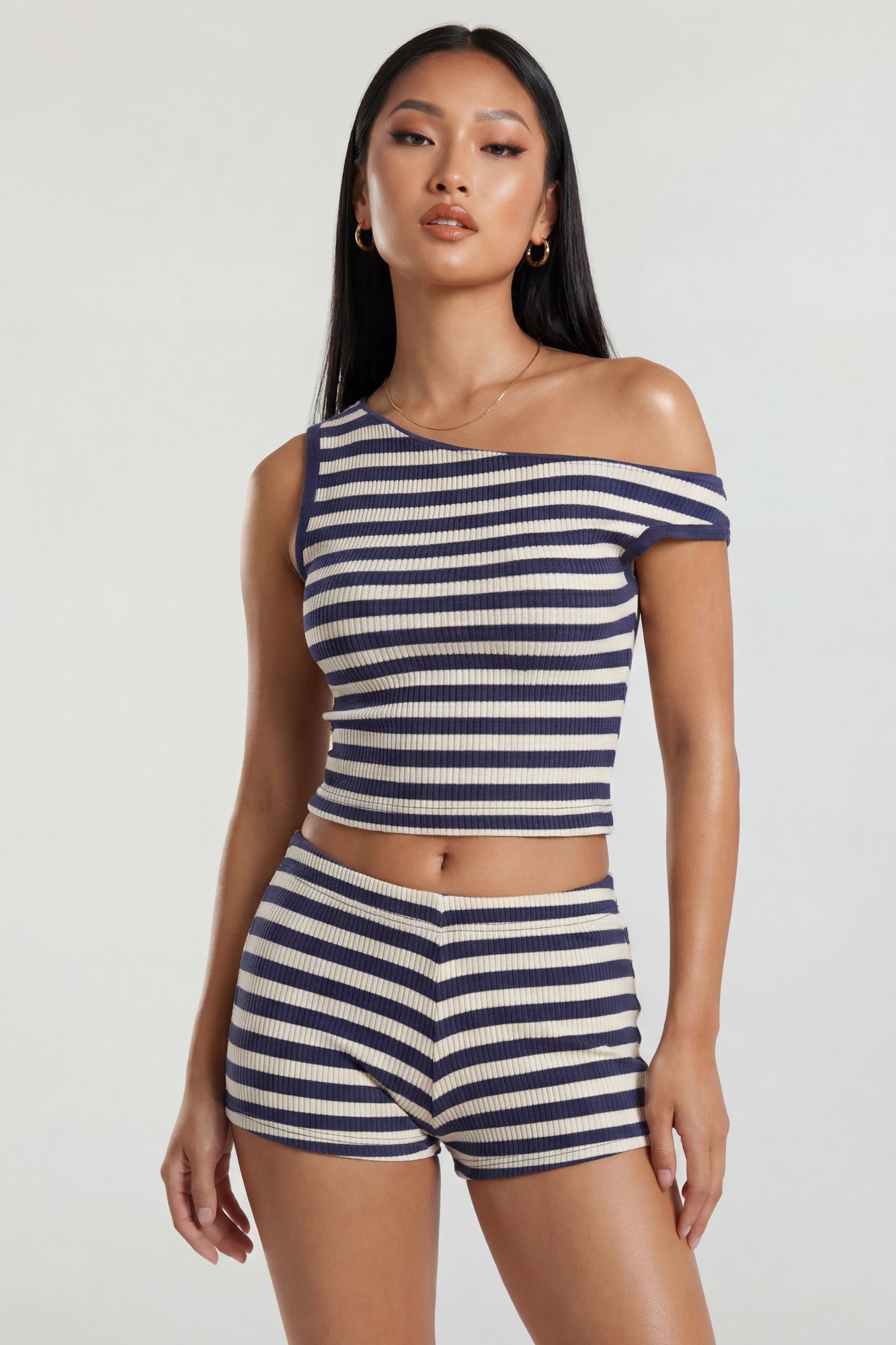 Button-Up Knit Top & Short Set