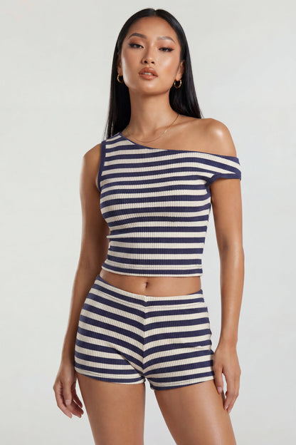 Button-Up Knit Top & Short Set