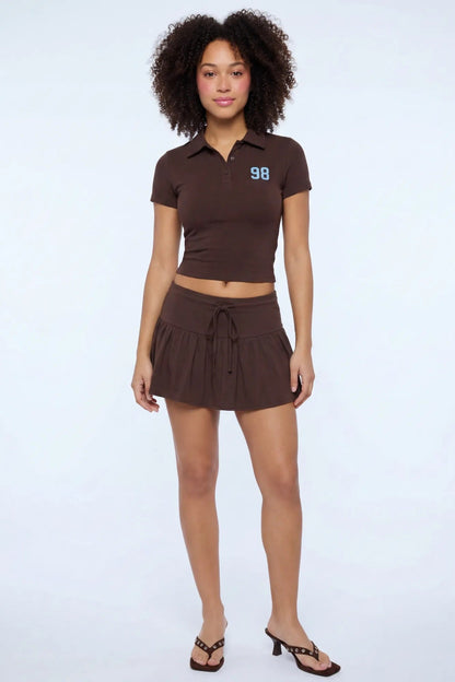 Embroidered Polo & Mini Skort Set