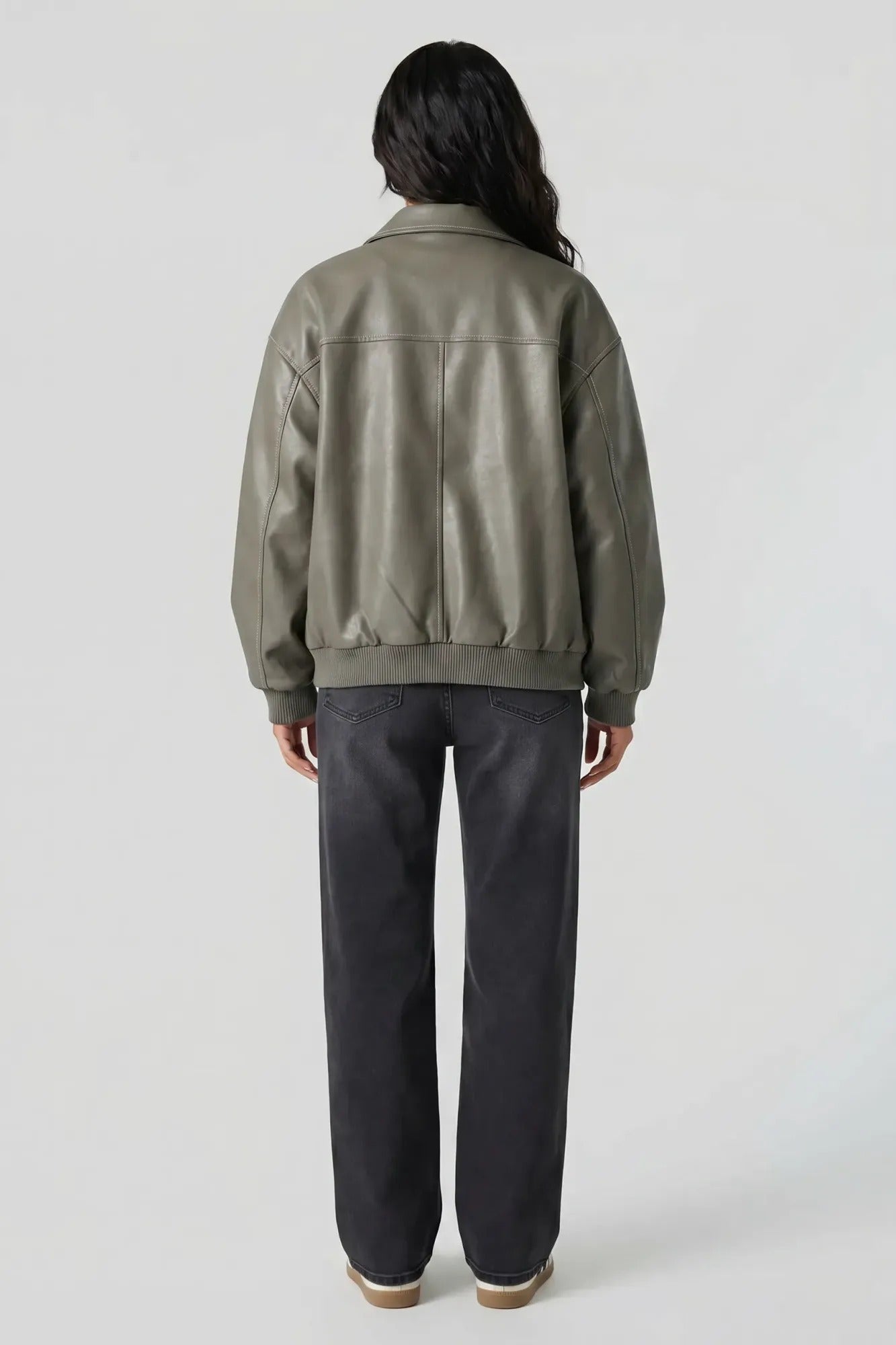 Oversized Faux Leather Jacket